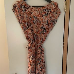 Whistles Floral Print Dress with asymmetrical ruffles